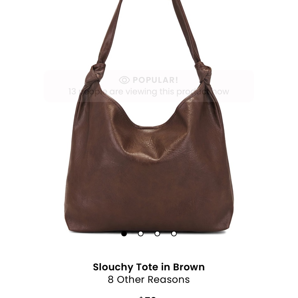 8 Other Reasons Brown Tote Bag with Hobo Design